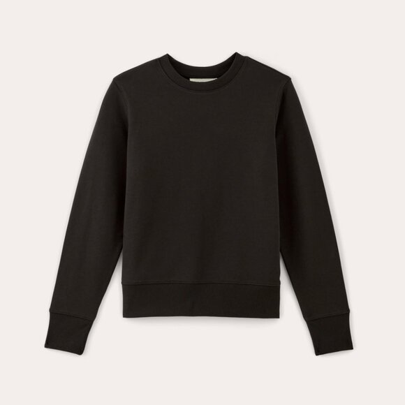 Everlane Off-Duty Terry Crew Neck in Black, Size Small, Cotton/Polyester - Picture 4 of 4